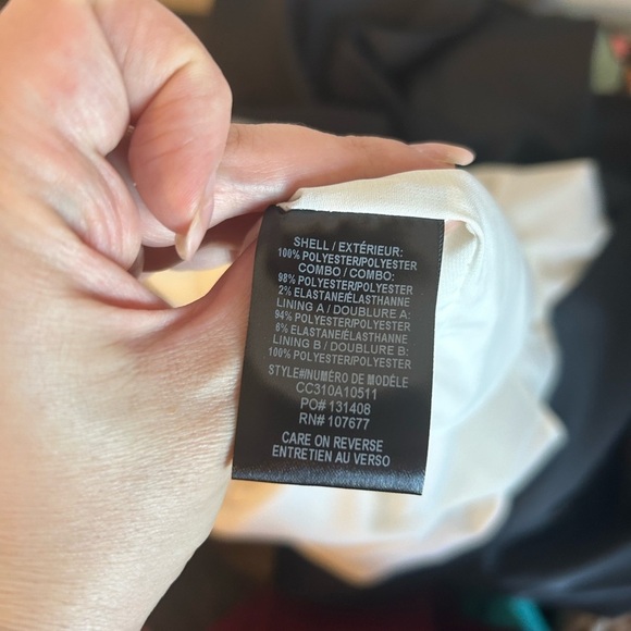 NWT Alice + Olivia Theda Strapless Hi Lo Mini Dress in Ecru & Black - Picture 9 of 10